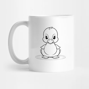 Cute Baby Duckling Animal Outline Mug